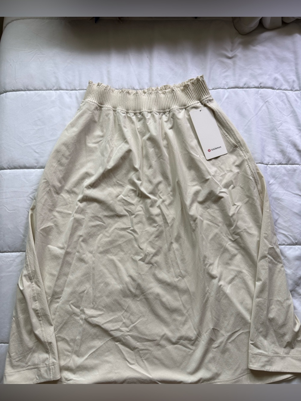 lululemon Cream Elastic-Waist Skirt NWT